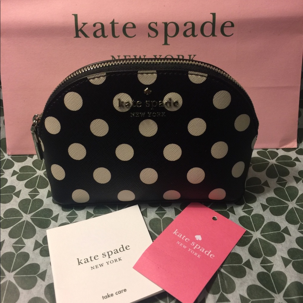 ♠️Kate Spade Spencer Cabana Dot Mini Dome Cosmetic